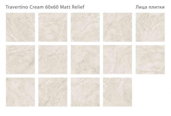 Плитка универсальная Travertino Cream 60x60 Matt Relief